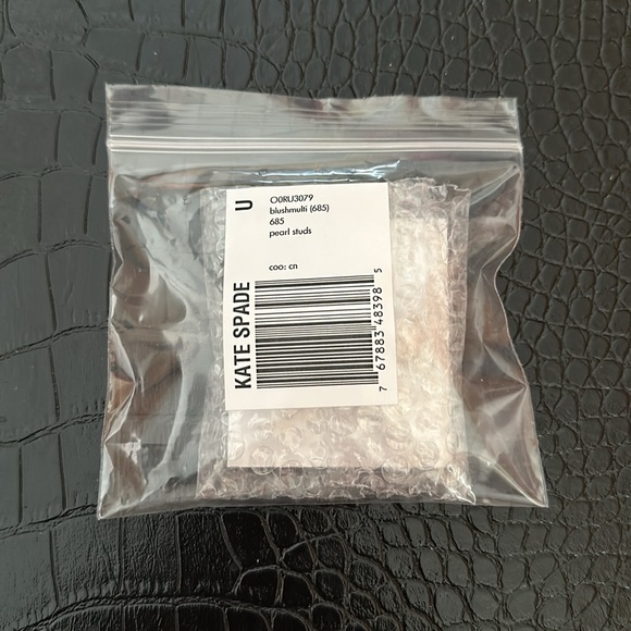 New Kate Spade blush pearl studs with mini round crystals around each pearl. - Picture 4 of 4